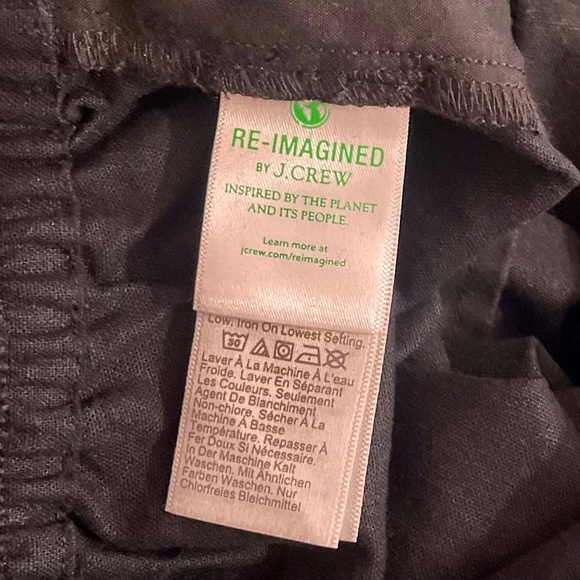 NWT!! J. CREW Factory Linen Blend Slim Wide Leg Drawstring Pants Solid Black 2 - Picture 14 of 16